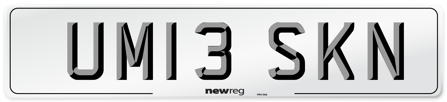 UM13 SKN Number Plate from New Reg